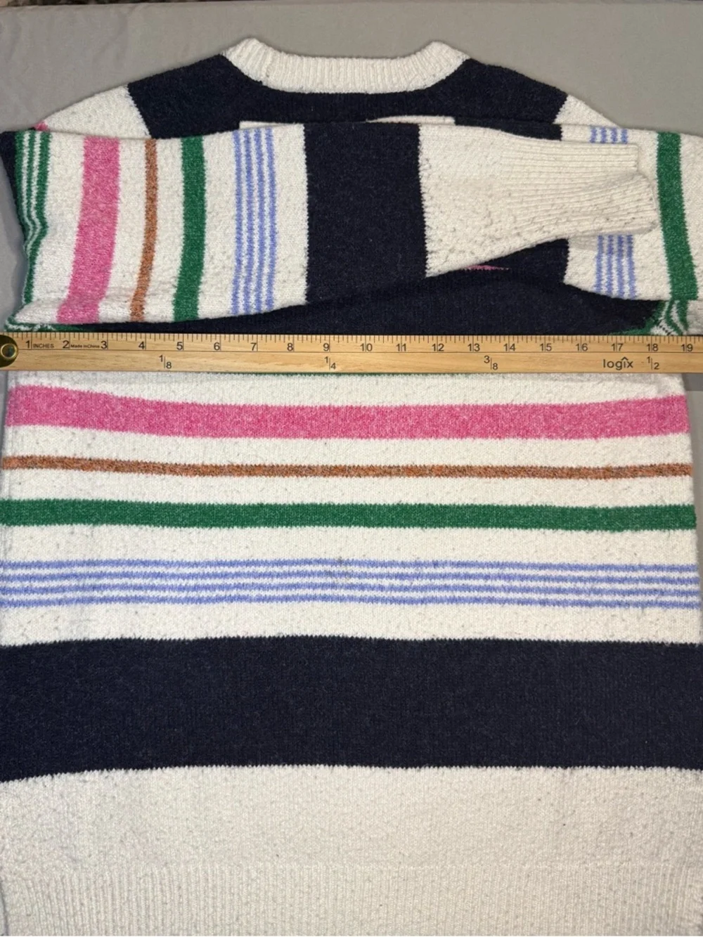 Caslon Striped Sweater Multicolor Crewneck Knit Cozy Size XS Fall Cottagecore - Picture 7 of 7
